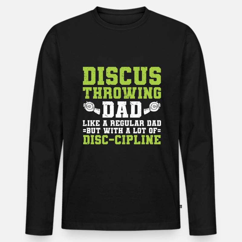 Diskuswerfer Leichtathletik Scheibenwurf - Männer Premium Bio Langarmshirt - Schwarz