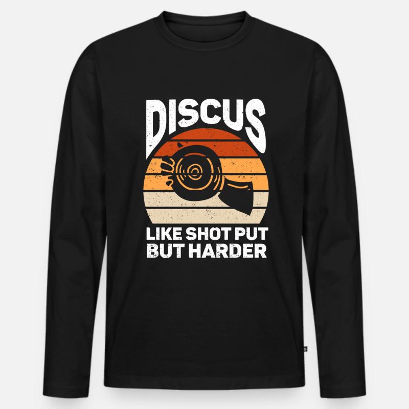 Diskuswerfer Leichtathletik Scheibenwurf - Männer Premium Bio Langarmshirt - Schwarz
