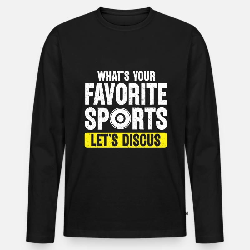 Diskuswerfer Leichtathletik Scheibenwurf - Männer Premium Bio Langarmshirt - Schwarz