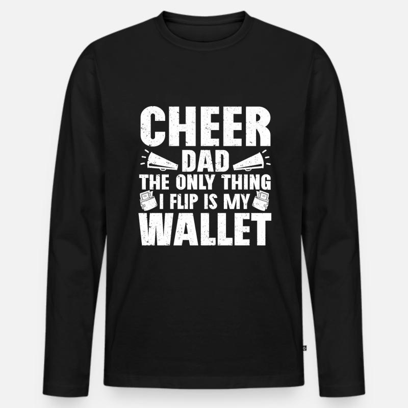 Cheerleader Cheerleading Cheer Papa - Männer Premium Bio Langarmshirt - Schwarz