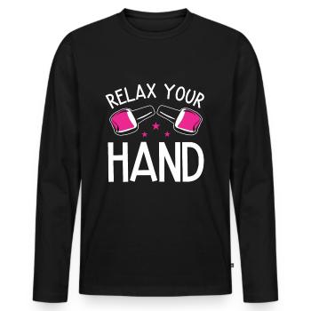 Nail Technician Nail Salon Nail Tech - Men's Premium Organic Long Sleeve Shirt - black - Front - Nico (187cm)