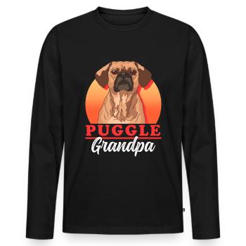 Puggle Opa Hundeliebhaber Hundebesitzer Geschenk - Männer Premium Bio Langarmshirt - Schwarz - Vorne - Nico (187cm)