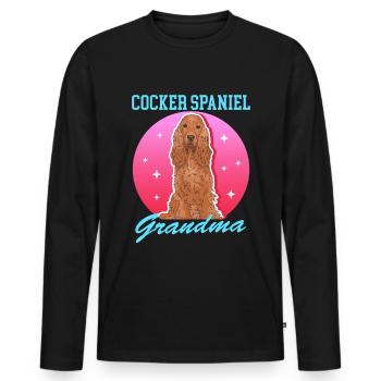 Cocker Spaniel Granny Dog Cocker Spaniel Gift - Men's Premium Organic Long Sleeve Shirt - black - Front - Nico (187cm)