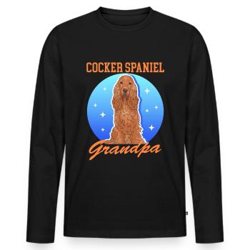 Cocker Spaniel grand-père chien Cocker Spaniel cadeau - T-shirt manches longues Premium bio Homme - noir - Devant - Nico (187cm)