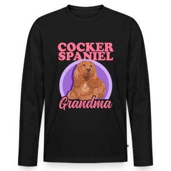 Cocker Spaniel Granny chiens Cocker Spaniel cadeau - T-shirt manches longues Premium bio Homme - noir - Devant - Nico (187cm)