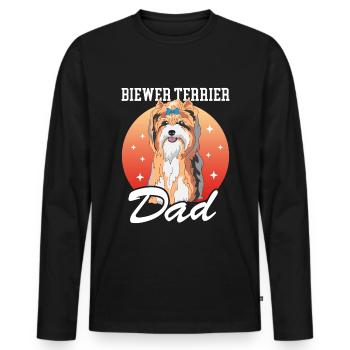 Biewer Terrier Dad Dog Owner Gift - Men's Premium Organic Long Sleeve Shirt - black - Front - Nico (187cm)
