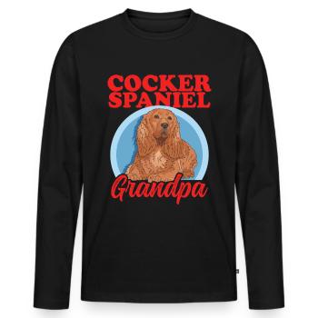 Cocker Spaniel grand-père chiens Cocker Spaniel cadeau - T-shirt manches longues Premium bio Homme - noir - Devant - Nico (187cm)