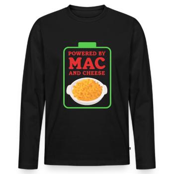 Macaroni and Cheese | Mac and Cheese Gift - Men's Premium Organic Long Sleeve Shirt - black - Front - Nico (187cm)