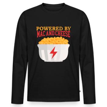 Macaroni with Cheese Mac and Cheese Gift - Men's Premium Organic Long Sleeve Shirt - black - Front - Nico (187cm)