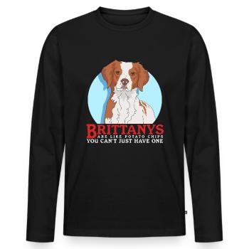 Brittany Epagneul Breton Vorstehhunde Geschenk - Männer Premium Bio Langarmshirt - Schwarz - Vorne - Nico (187cm)
