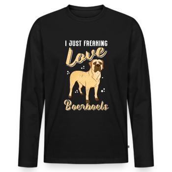 Boerboel Dogs Dog Owner Gift - Men's Premium Organic Long Sleeve Shirt - black - Front - Nico (187cm)