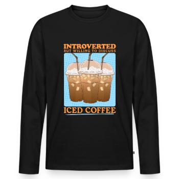 Café glacé Café glacé Cadeau d’amateur de café - T-shirt manches longues Premium bio Homme - noir - Devant - Nico (187cm)