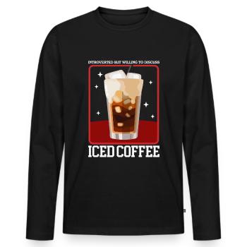 Eiskaffee Iced Coffee | Kaffee Liebhaber Geschenk - Männer Premium Bio Langarmshirt - Schwarz - Vorne - Nico (187cm)