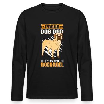 Boerboel Dad Dogs Dog Owner Gift - Men's Premium Organic Long Sleeve Shirt - black - Front - Nico (187cm)