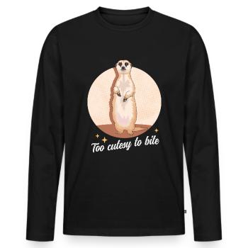 Suricate Cool drôle suricate cadeau - T-shirt manches longues Premium bio Homme - noir - Devant - Nico (187cm)