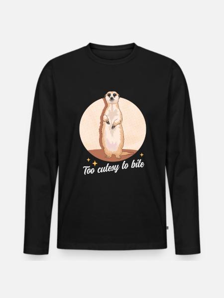 Meerkat Cool Divertente Regalo di suricato - Maglia a manica lunga ecologica premium da uomo - nero