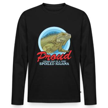 Leguan Dad | Reptilien Eidechse Leguane Geschenk - Männer Premium Bio Langarmshirt - Schwarz - Vorne - Nico (187cm)