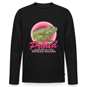 Leguan Mom | Reptilien Eidechse Leguane Geschenk - Männer Premium Bio Langarmshirt - Schwarz - Vorne - Nico (187cm)
