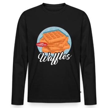Gaufre Gaufre Lover Gaufres Cadeau - T-shirt manches longues Premium bio Homme - noir - Devant - Nico (187cm)
