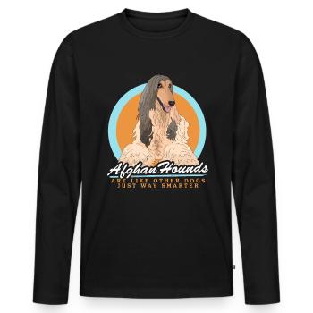 Afghan Hound Dog Owner Gift - Men's Premium Organic Long Sleeve Shirt - black - Front - Nico (187cm)