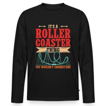 Roller Coaster Roller Coaster Gift - Men's Premium Organic Long Sleeve Shirt - black - Front - Nico (187cm)