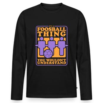 Foosball Table Football, Foosball Table, Crochet, Gift - Men's Premium Organic Long Sleeve Shirt - black - Front - Nico (187cm)