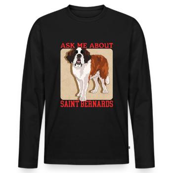 Bernhardiner Hunde St. Bernhardshund Geschenk - Männer Premium Bio Langarmshirt - Schwarz - Vorne - Nico (187cm)