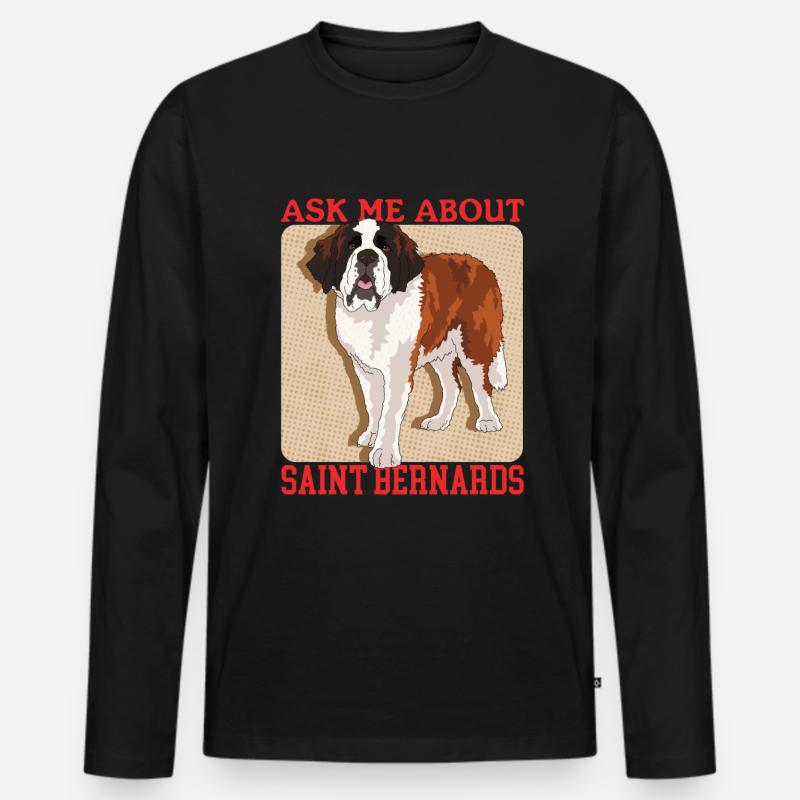 Bernhardiner Hunde St. Bernhardshund Geschenk - Männer Premium Bio Langarmshirt - Schwarz