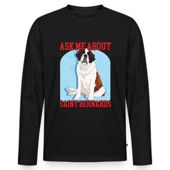 Bernhardiner Hund St. Bernhardshund Geschenk - Männer Premium Bio Langarmshirt - Schwarz - Vorne - Nico (187cm)