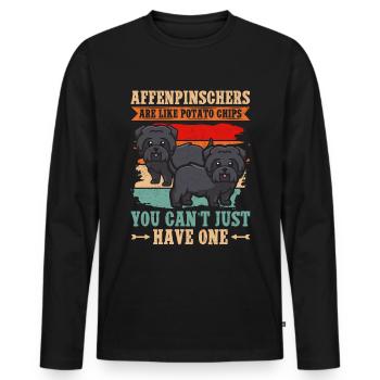 Affenpinscher Monkey Terrier Dog Owner Gift - Men's Premium Organic Long Sleeve Shirt - black - Front - Nico (187cm)