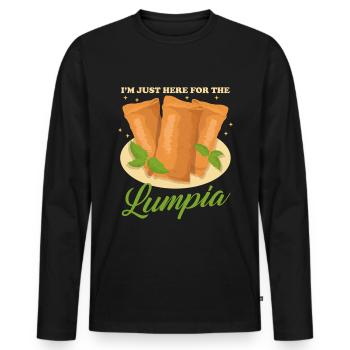 Lumpia Spring Roll Loempia Gift - Men's Premium Organic Long Sleeve Shirt - black - Front - Nico (187cm)