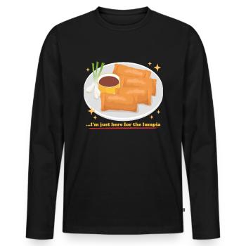Lumpia Loempia Spring Roll Gift - Men's Premium Organic Long Sleeve Shirt - black - Front - Nico (187cm)