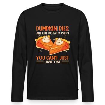 American Pumpkin Pie Pumpkin Pie Gift - Men's Premium Organic Long Sleeve Shirt - black - Front - Nico (187cm)