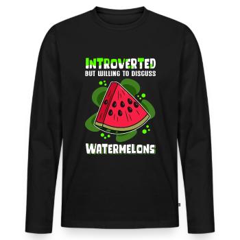 Watermelon Angurie Arbuse Pastry Gift - Men's Premium Organic Long Sleeve Shirt - black - Front - Nico (187cm)