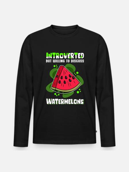 Watermelon Angurie Arbuse Pastry Gift - Men's Premium Organic Long Sleeve Shirt - black