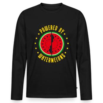 Watermelon Angurie Paste Arbuse Gift - Men's Premium Organic Long Sleeve Shirt - black - Front - Nico (187cm)