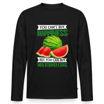 Watermelon Paste Angurie Arbuse Gift - Men's Premium Organic Long Sleeve Shirt - black - Front - Nico (187cm)