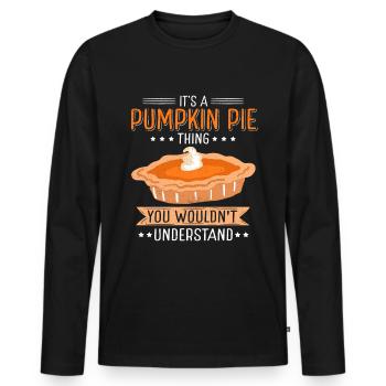 Pumpkin Pie Pumpkin Pie Gift - Men's Premium Organic Long Sleeve Shirt - black - Front - Nico (187cm)