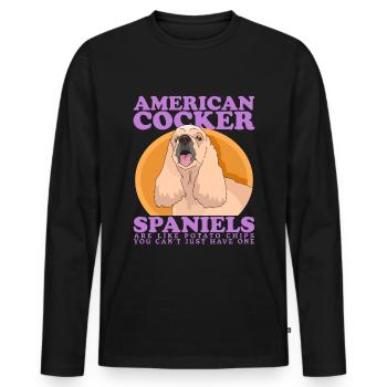 American Cocker Spaniel Owner Gift - Men's Premium Organic Long Sleeve Shirt - black - Front - Nico (187cm)