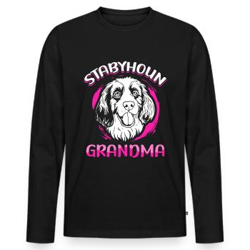 Cadeau de propriétaire de chien Stabyhoun grand-mère Stabijhoun - T-shirt manches longues Premium bio Homme - noir - Devant - Nico (187cm)