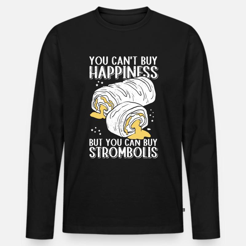 Stromboli Strombolis Pizza Calzone Gift - Men's Premium Organic Long Sleeve Shirt - black