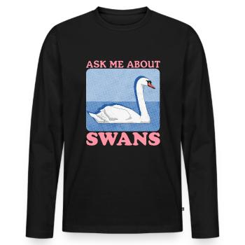 Swans Swans Swan Lover Gift - Men's Premium Organic Long Sleeve Shirt - black - Front - Nico (187cm)