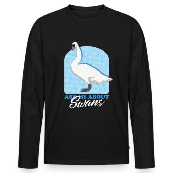 Cygnes cygne cygne amant cadeau - T-shirt manches longues Premium bio Homme - noir - Devant - Nico (187cm)