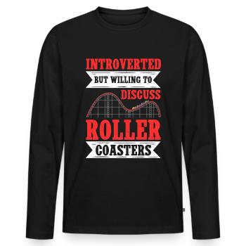Achterbahn Rollercoaster Roller Coaster Geschenk - Männer Premium Bio Langarmshirt - Schwarz - Vorne - Nico (187cm)