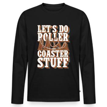 Montagnes russes Roller Coaster Roller Coaster cadeau - T-shirt manches longues Premium bio Homme - noir - Devant - Nico (187cm)