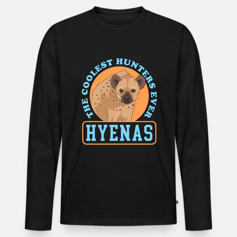 Hyäne Hyänen Tüpfelhyäne Geschenk - Männer Premium Bio Langarmshirt - Schwarz