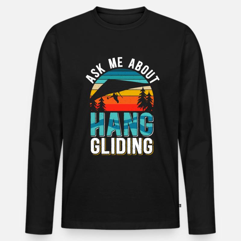 Hang Gliding Hängegleiter Hanggliding Geschenk - Männer Premium Bio Langarmshirt - Schwarz