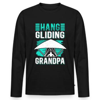 Hang Gliding Opa Hängegleiter Geschenk - Männer Premium Bio Langarmshirt - Schwarz - Vorne - Nico (187cm)