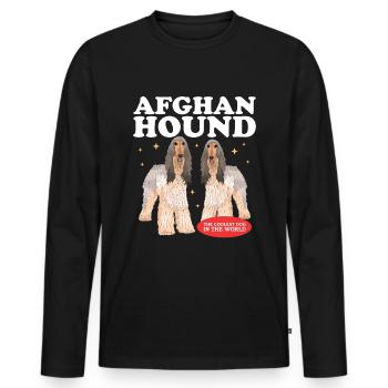 Afghan Hound Dog Owner Gift - Men's Premium Organic Long Sleeve Shirt - black - Front - Nico (187cm)
