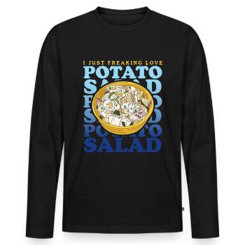 Potato Salad Härdöpfelsalat Gift - Men's Premium Organic Long Sleeve Shirt - black - Front - Nico (187cm)